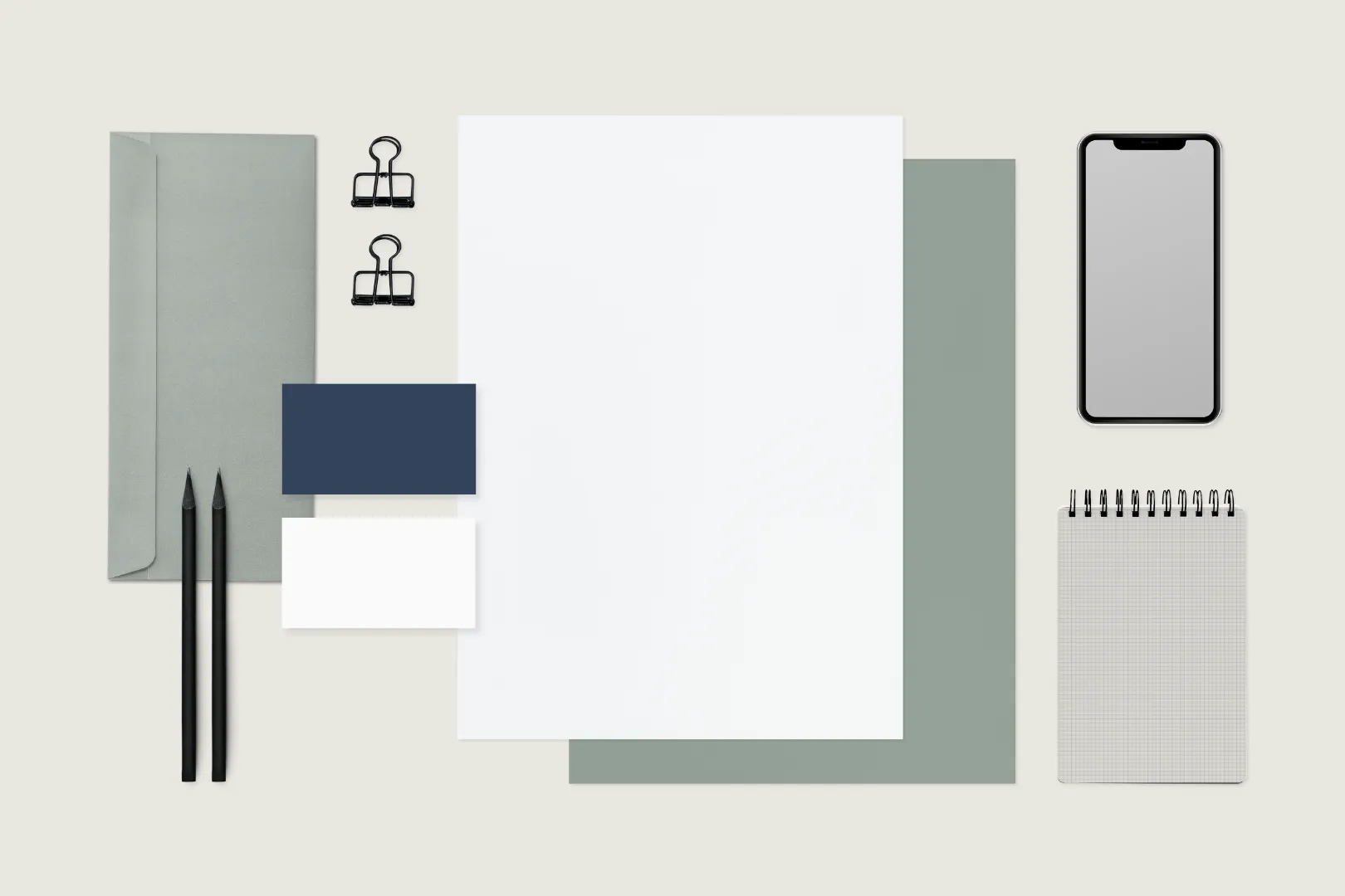 Brand stationery and visual identity materials